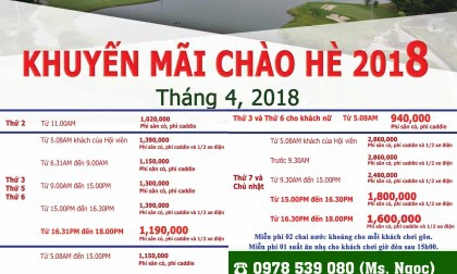 [Khuyến mại - PROMOTION] Khuyến mại đặt sân golf - Đặt teetimes tại Đại Lải Golf Club - Promotion April - Golf Booking