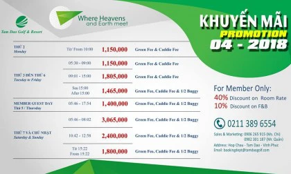 [Khuyến mại - PROMOTION]  Đặt sân tam đảo - Tam Đảo Golf Course Promotion