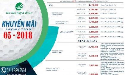 [PROMOTION - TAM DAO GOLF CLUB]  Khuyến mại THÁNG 5 Đặt sân tam đảo - Tam Đảo Golf Course Promotion