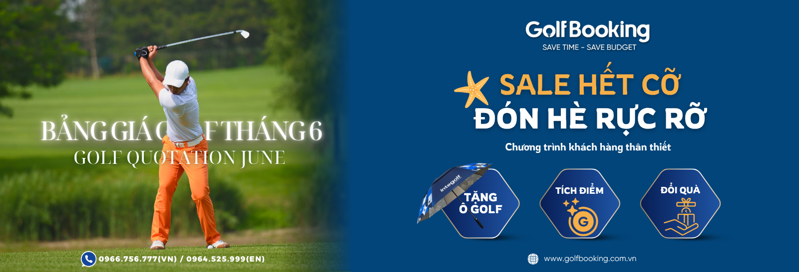 Golf Booking Tariff June 2025